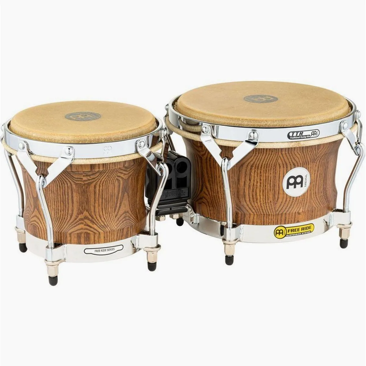 Meinl WB500ZFA-M Woodcraft Bongos, 7" + 9", amerikanische Esche, True Skin Kuhfelle 2