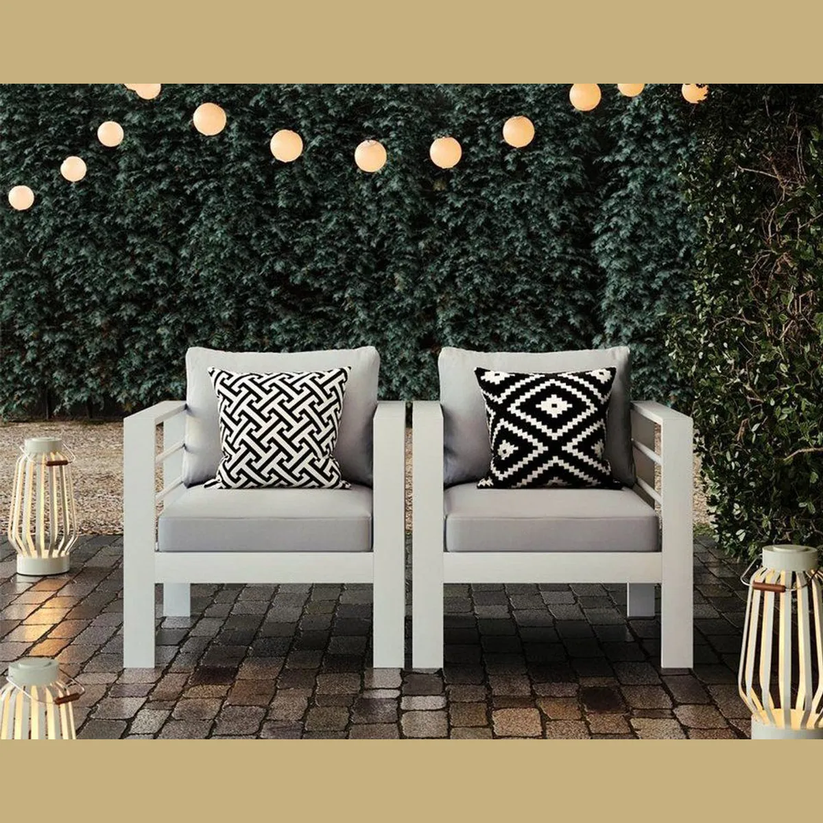 MeXo Gartenlounge-Set XXL, modernes Design, wetterfest, 2-tlg., für 1-2 Personen 2