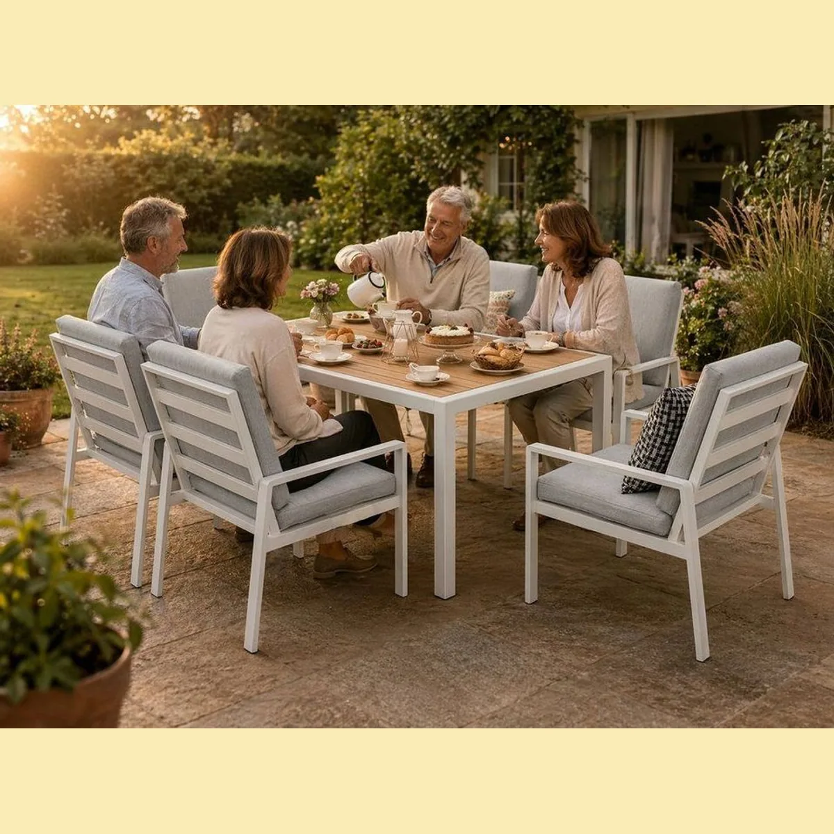 MeXo Gartenlounge-Set, Aluminium, wetterfest, hoher Sitzkomfort 3