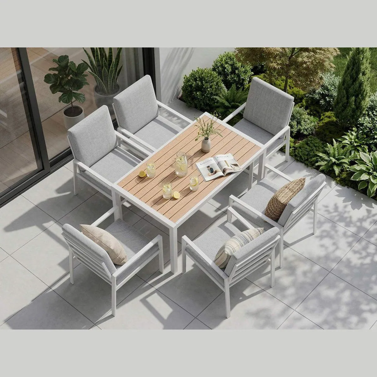 MeXo Gartenlounge-Set, Aluminium, wetterfest, hoher Sitzkomfort 4