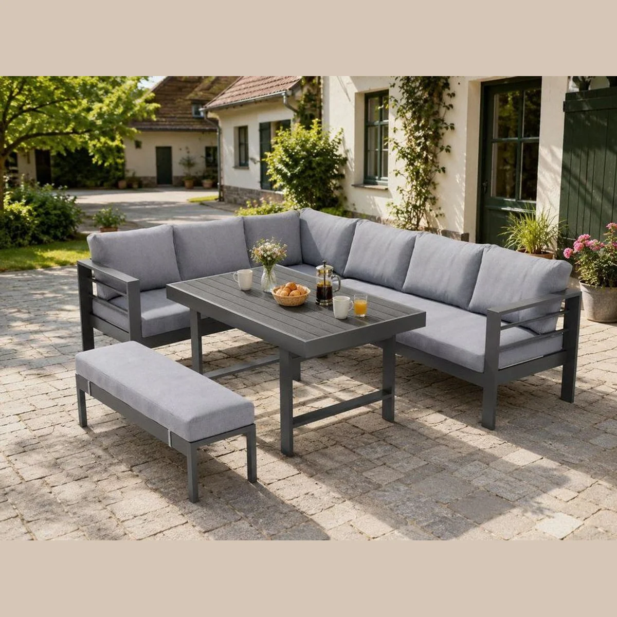 MeXo Gartenlounge-Set Aluminium, modernes Design, hoher Komfort, langlebige Qualität 3