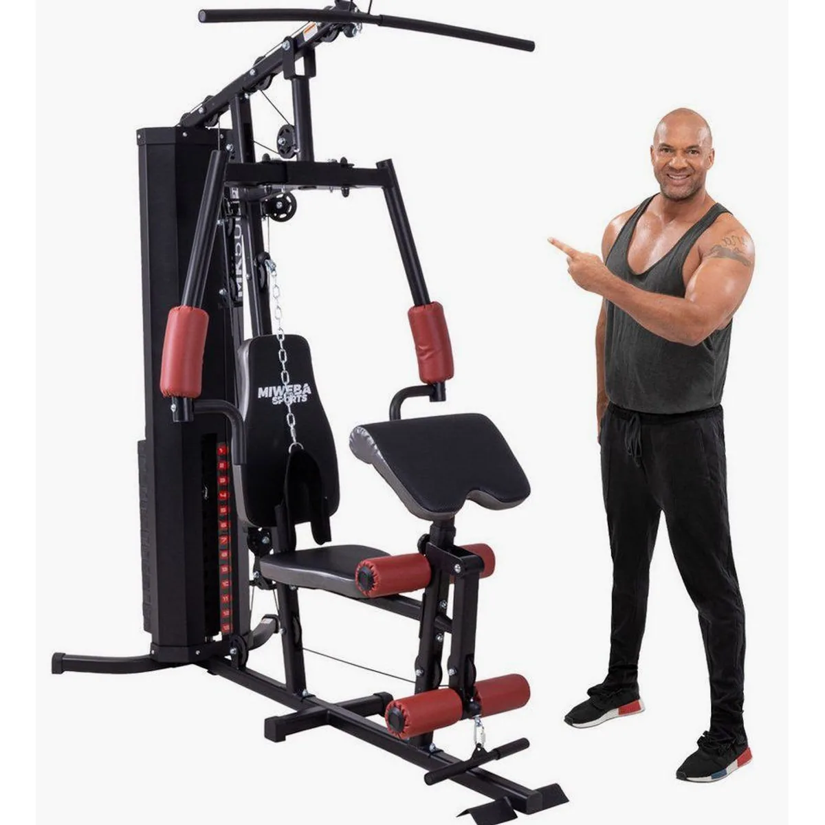 Miweba Sports MK500 Kraftstation, 60 kg Gewichtblock, vielfältige Trainingsmöglichkeiten