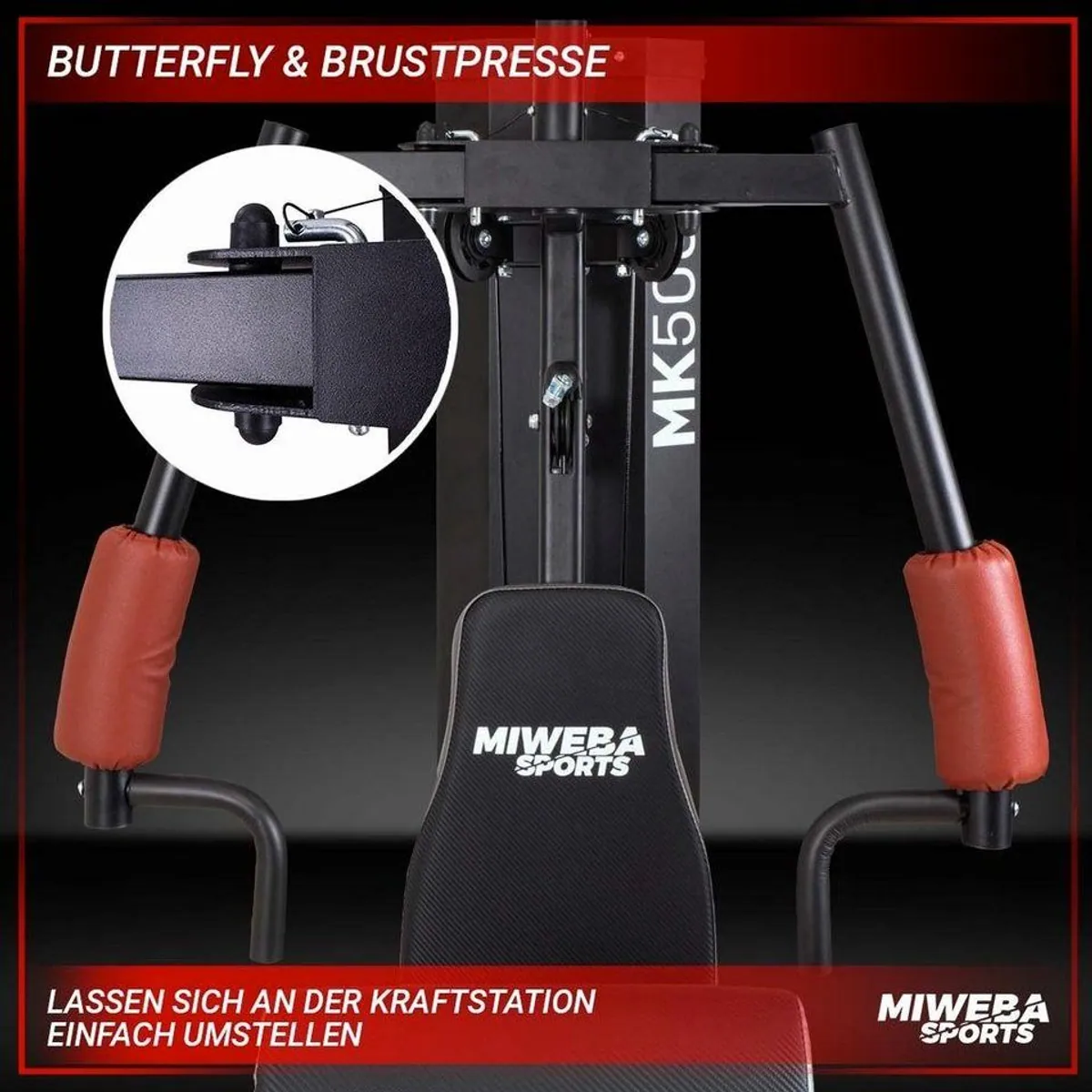 Miweba Sports MK500 Kraftstation, 60 kg Gewichtblock, vielfältige Trainingsmöglichkeiten 3