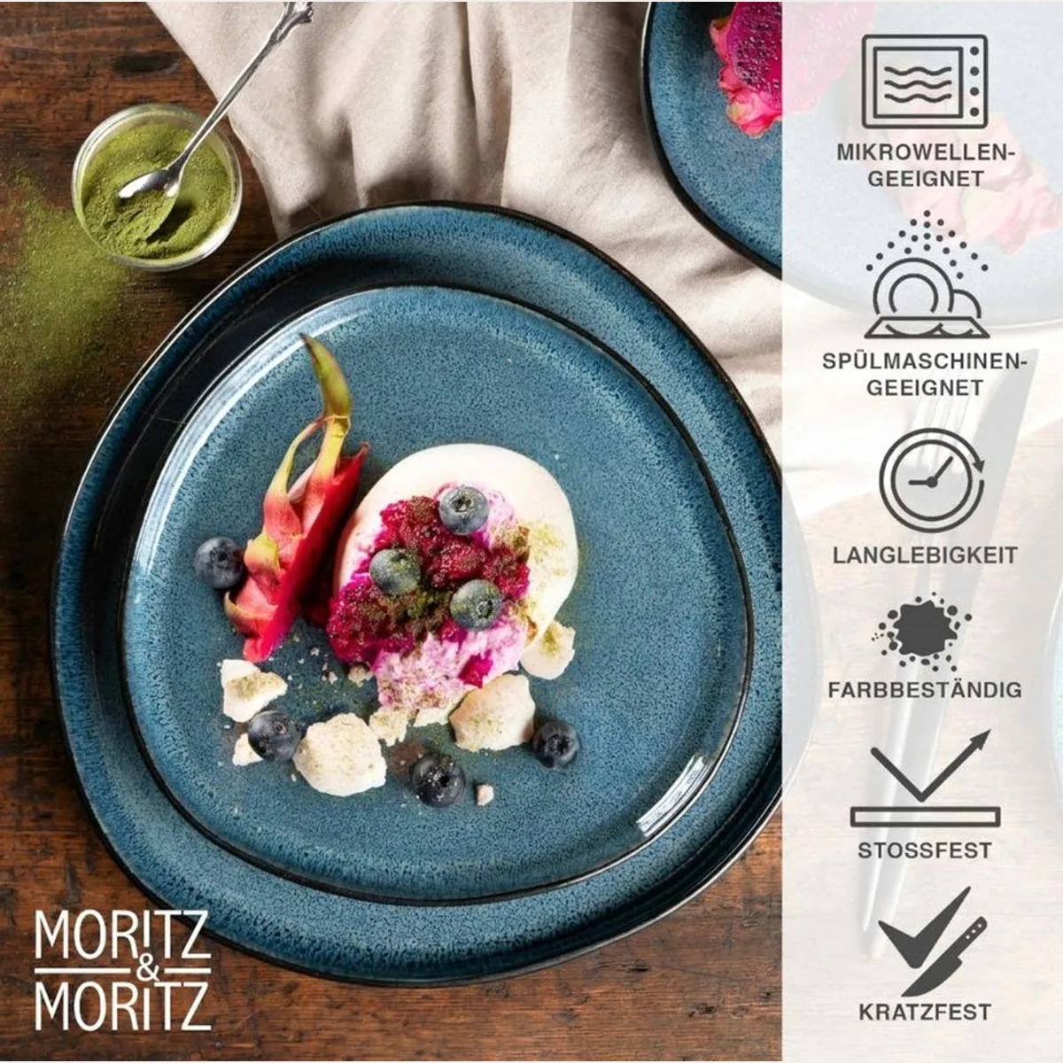 Moritz & Moritz ORGANIC Geschirrset, 36 Teile, für 12 Personen, Steinzeug, modern & pflegeleicht 4