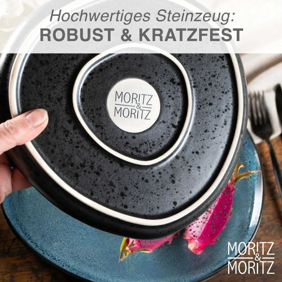 Moritz & Moritz ORGANIC Geschirrset, 36 Teile, für 12 Personen, Steinzeug, modern & pflegeleicht 5
