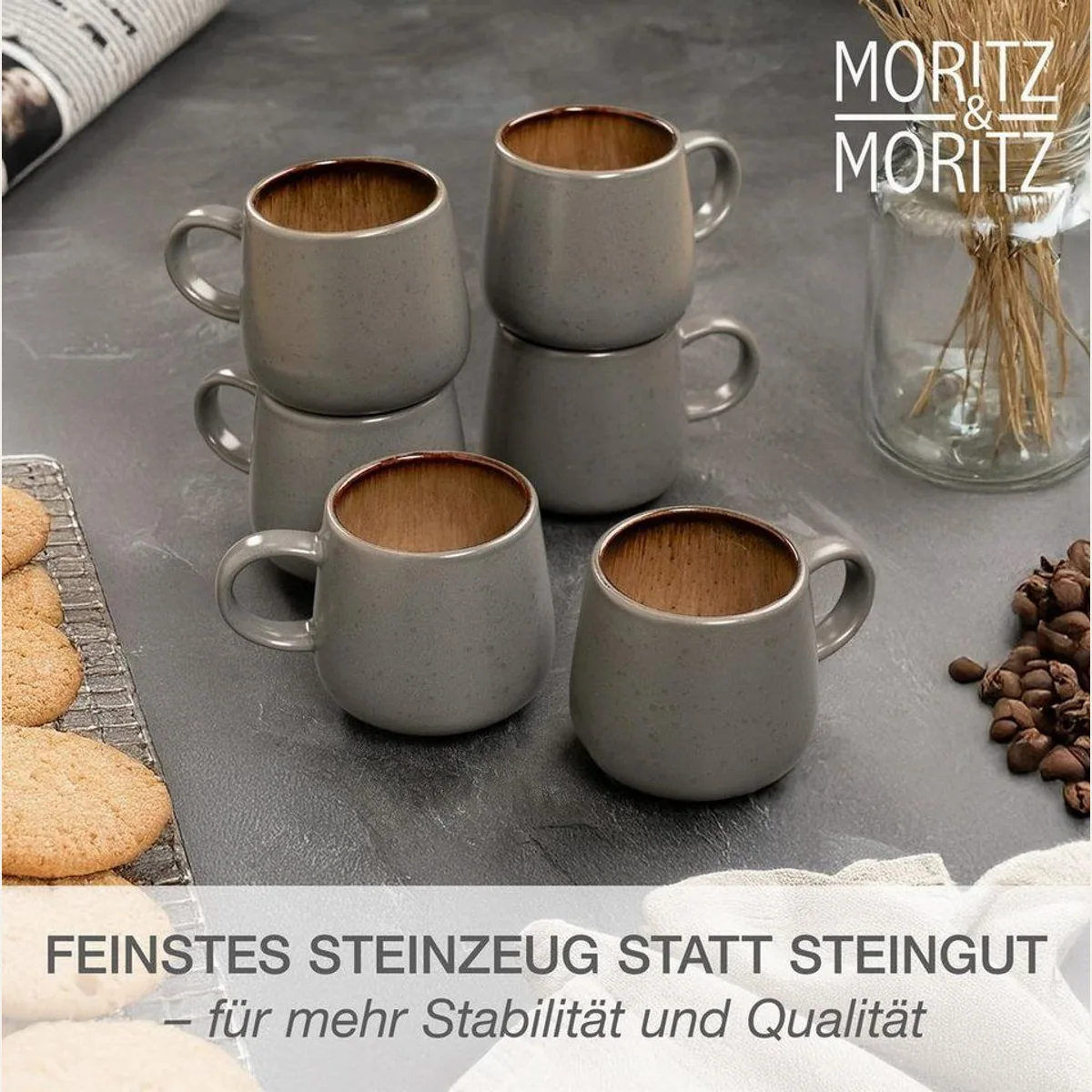 Moritz & Moritz Tafelservice SOLID 24tlg, stilvolles Geschirrset für 6 Personen 3