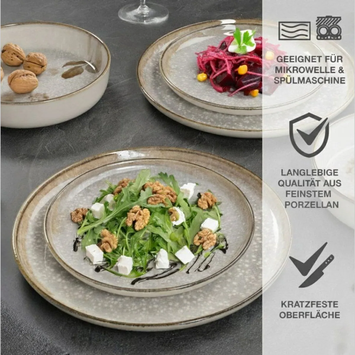 Moritz & Moritz BLOSSOM Geschirrset 24tlg, elegantes Design, für 6 Personen, spülmaschinenfest 4