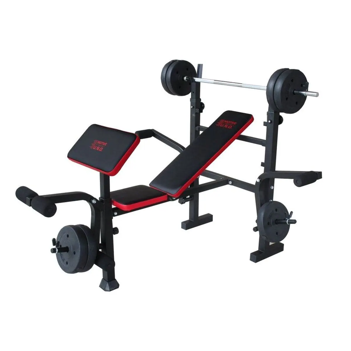 MOTIVE FITNESS Hantelbank Bronx, inkl. 36 kg Gewichtsset & Langhantelstange 3