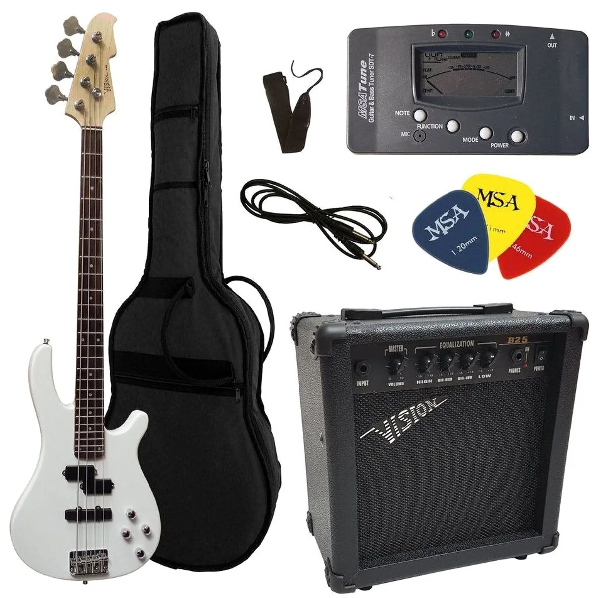 MSA E-Bass Set JB, 30 Watt Verstärker, Gigbag & Zubehör