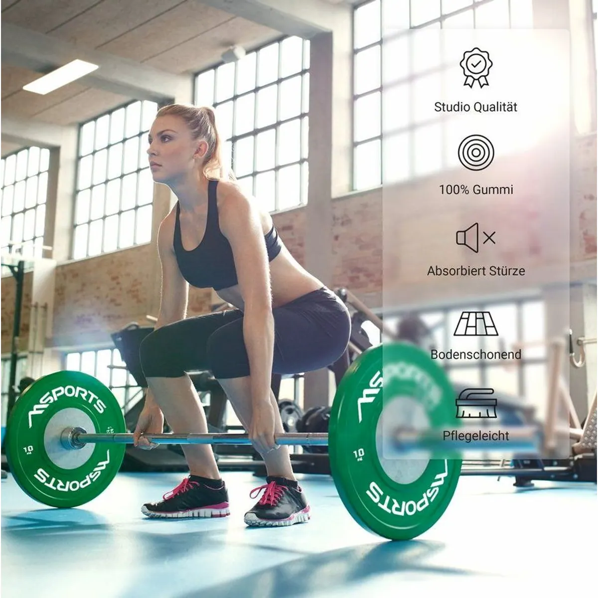MSports Hantelscheiben Professional, robust, vielseitig, 50mm 3
