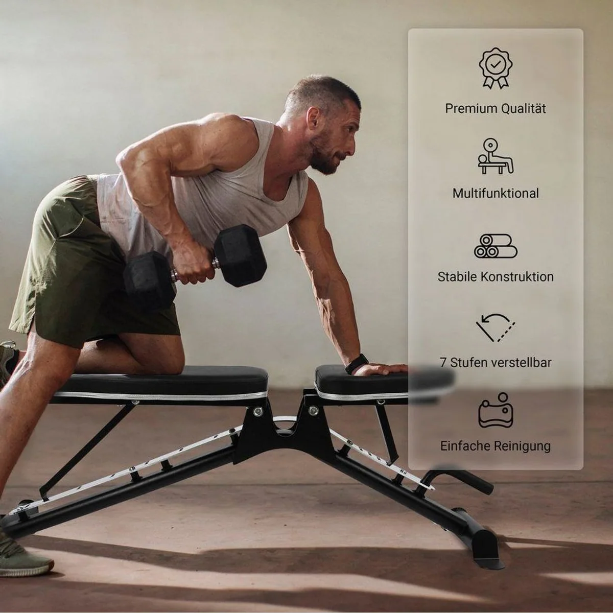 MSports Hantelbank Verstellbar, robust, vielseitig, für Zuhause und Studio 3