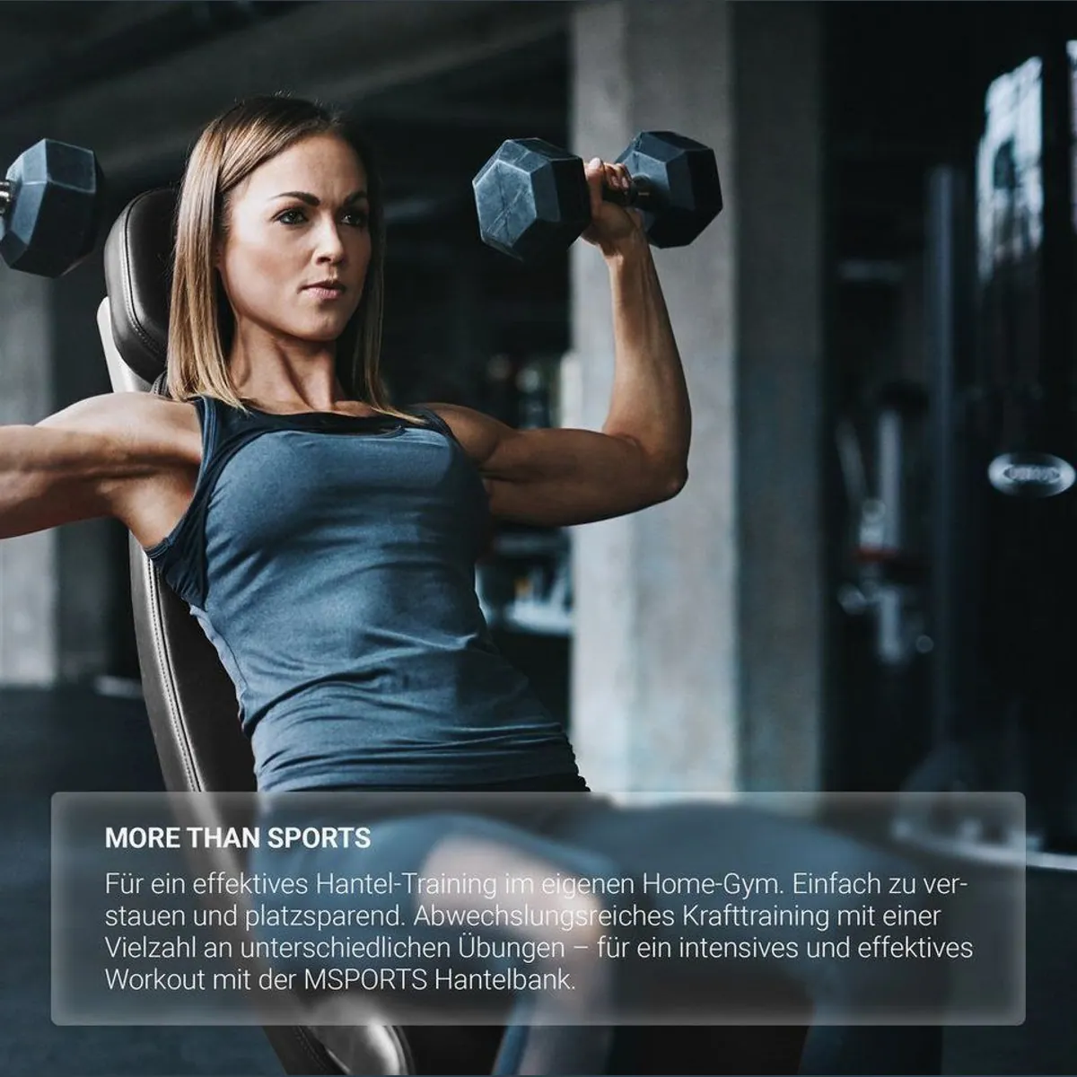 MSports Hantelbank Verstellbar, robust, vielseitig, für Zuhause und Studio 4