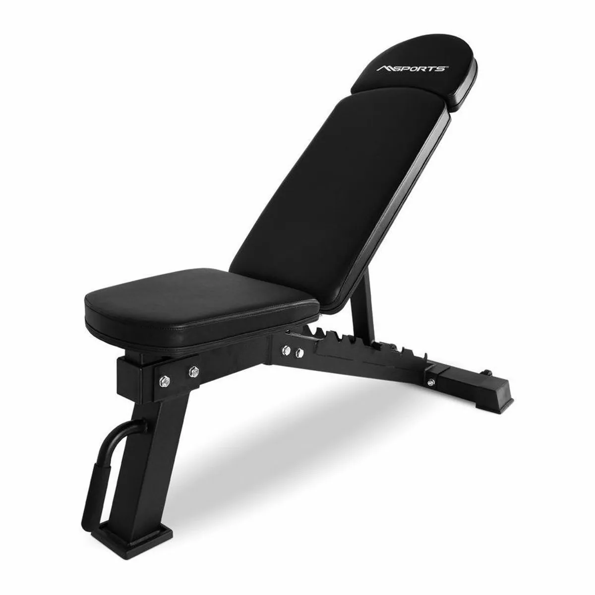 MSports Hantelbank verstellbar, 6-fach einstellbare Rückenlehne, bis 300 kg belastbar
