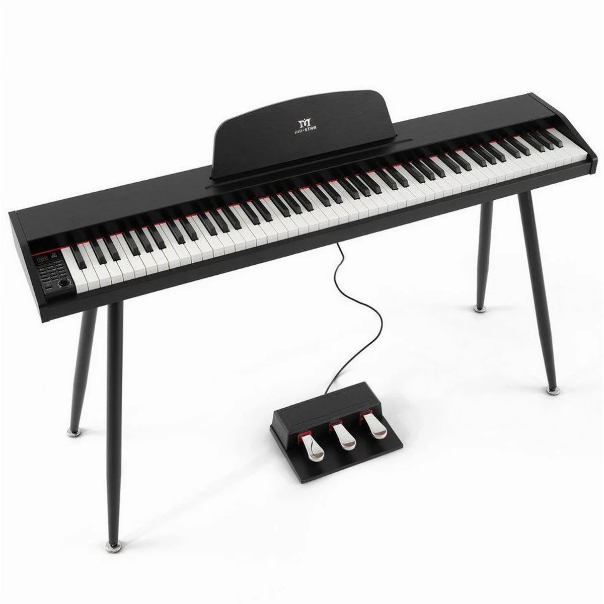 MUSTAR Digitalpiano 88 Tasten, ideal für Anfänger, inklusive 3 Pedalen