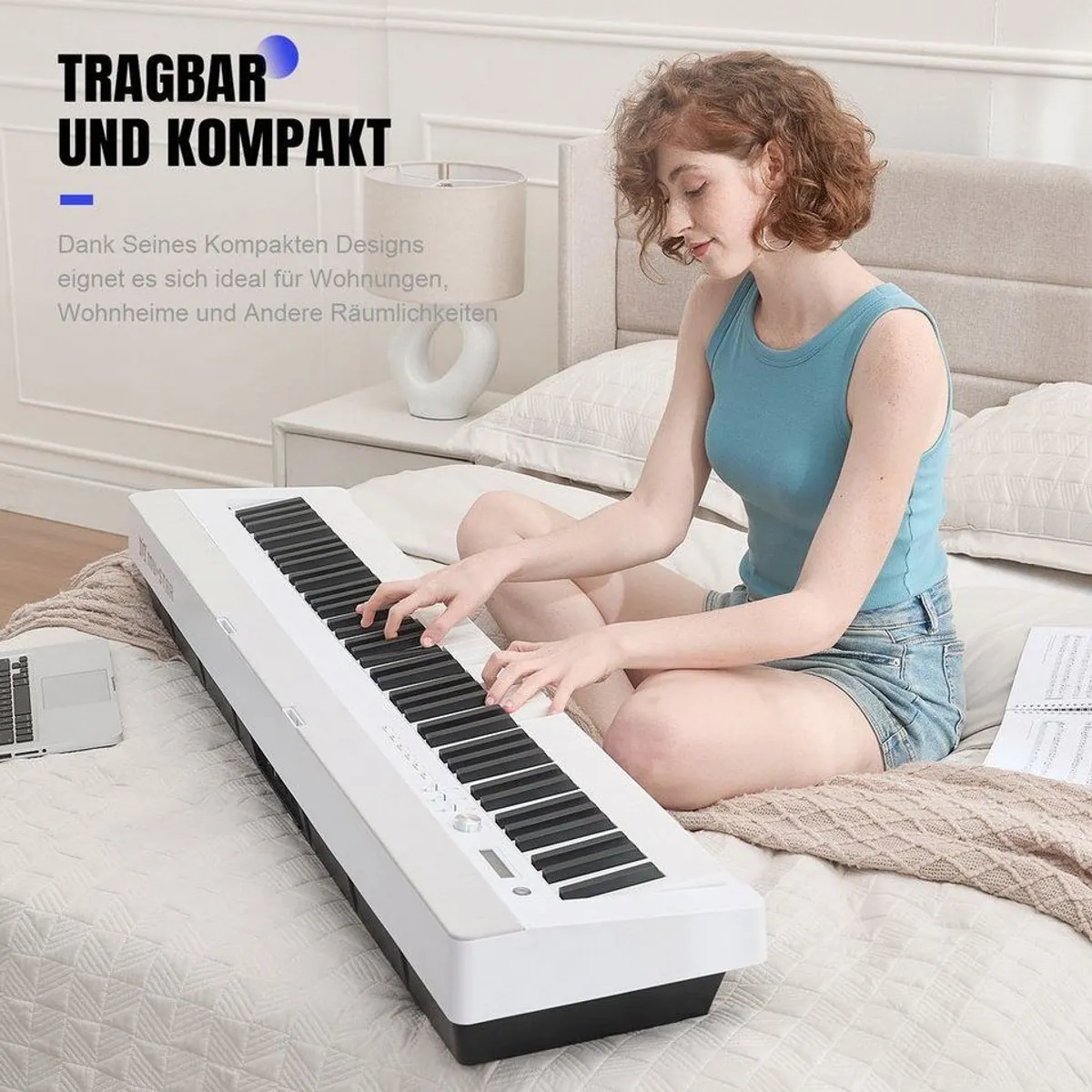 MUSTAR Digitalpiano, 88 Tasten, Hammermechanik, 3 Pedale & USB/MIDI 4