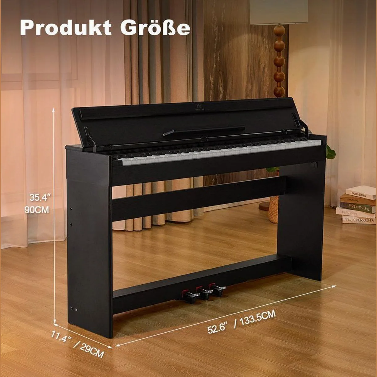 MUSTAR Digitalpiano, 88 Tasten, Bluetooth & 3 Pedale — vielseitig, platzsparend, ideal für Einsteiger 2