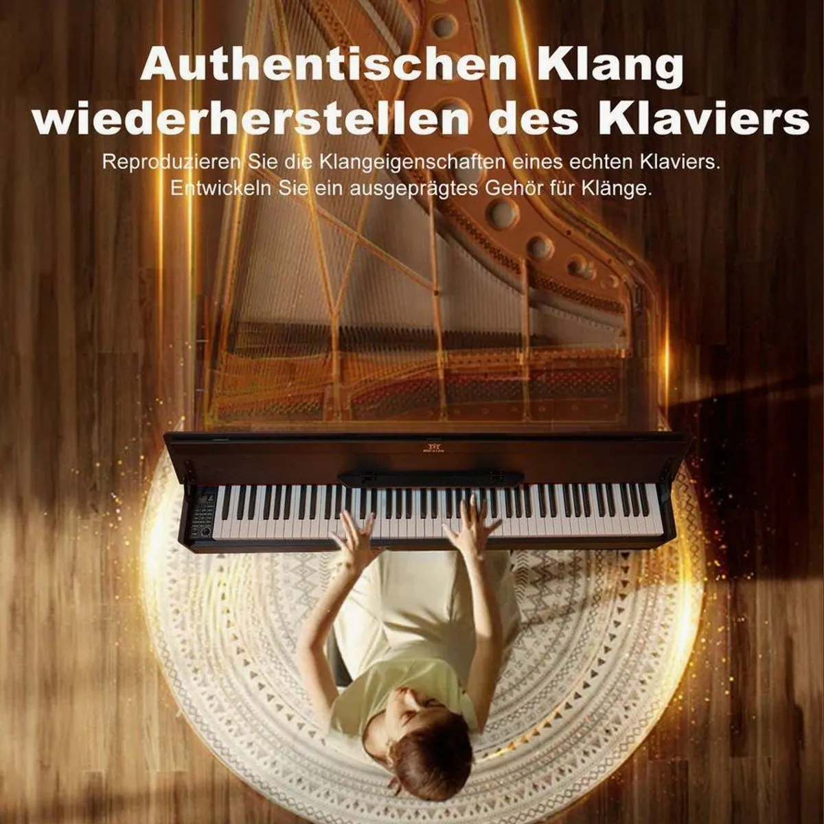 MUSTAR Digitalpiano, 88 Tasten, Bluetooth & 3 Pedale — vielseitig, platzsparend, ideal für Einsteiger 4