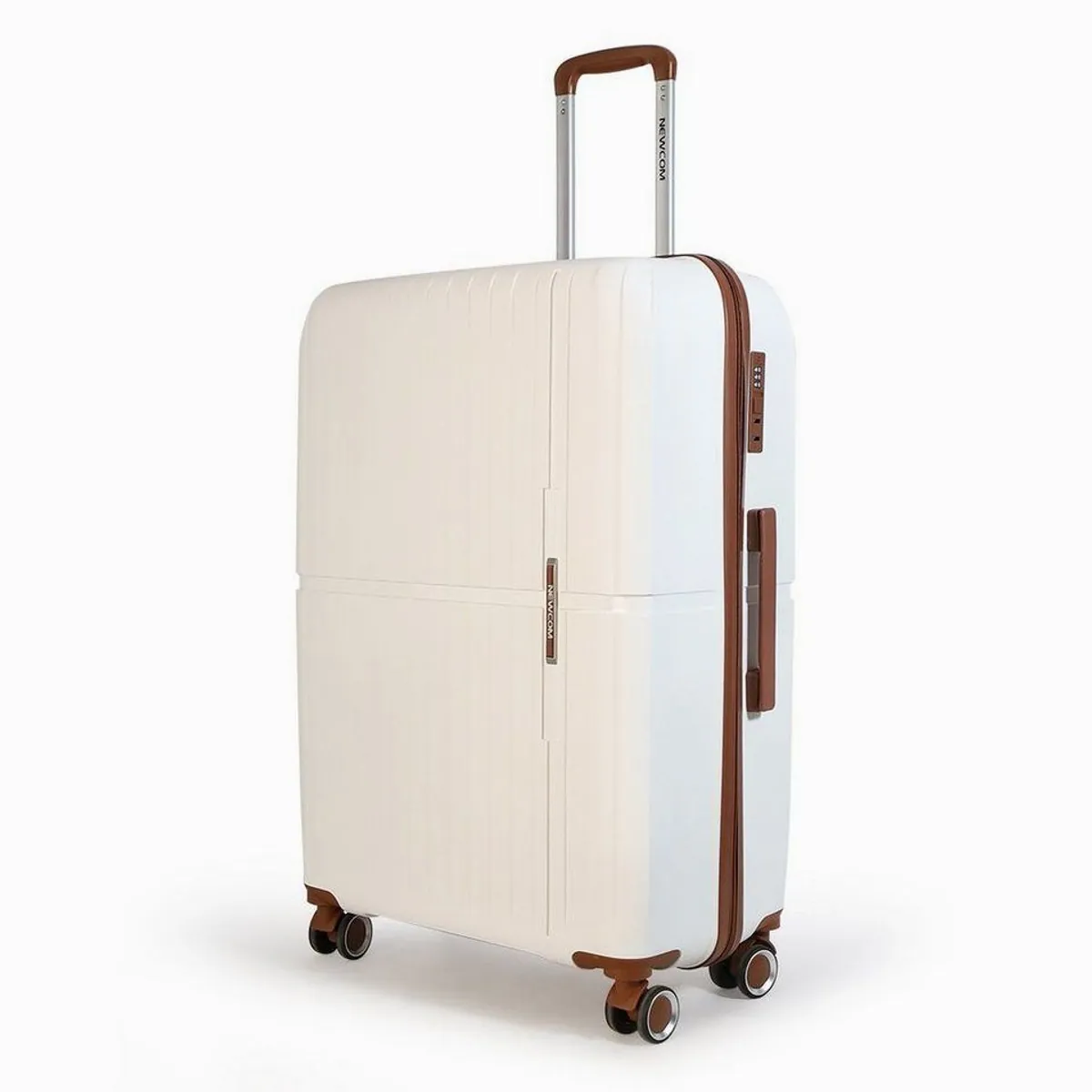 NEWCOM Hartschalen-Trolley Set, 3 Koffer in Weiß, 4 Rollen, Zahlenschloss 2