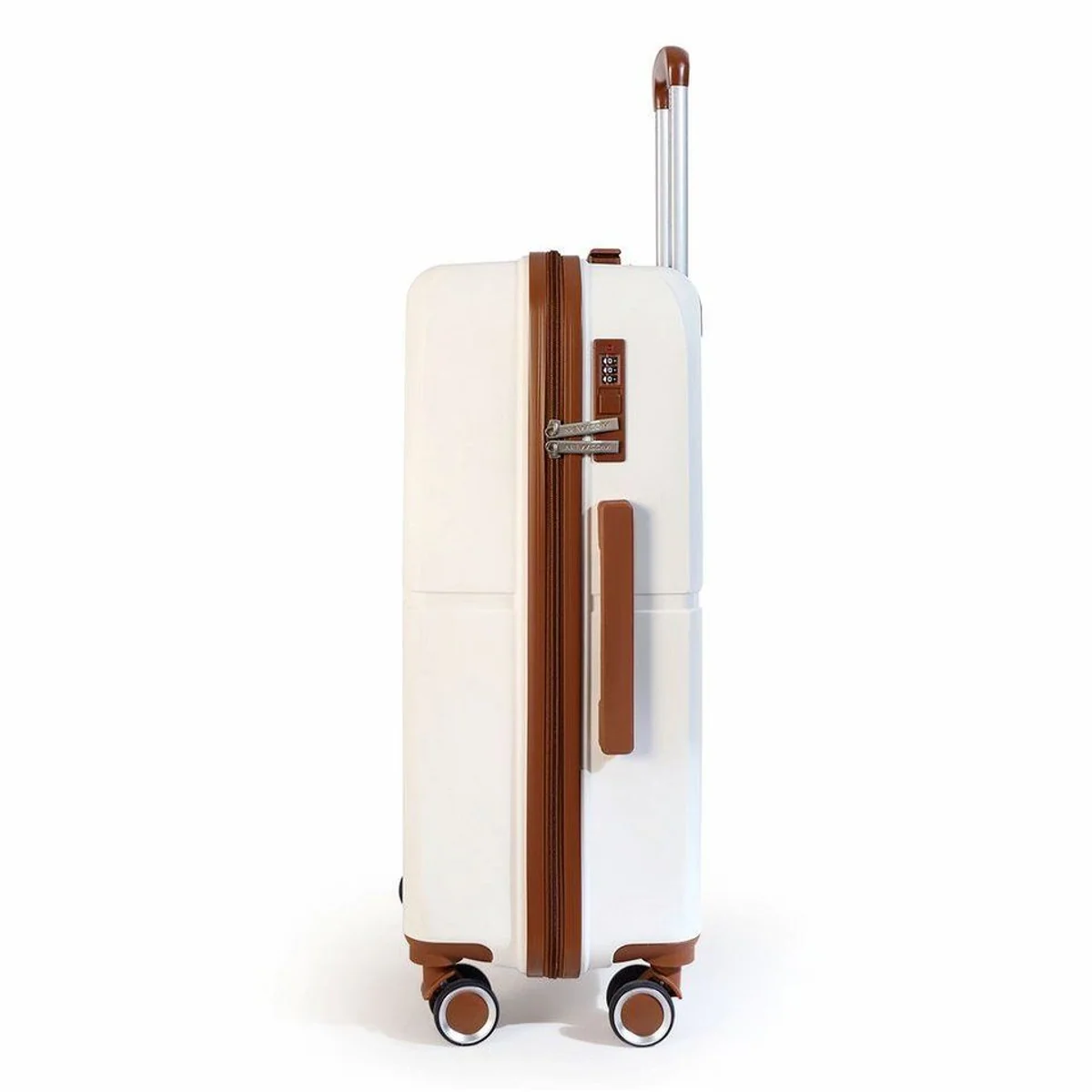NEWCOM Hartschalen-Trolley Set, 3 Koffer in Weiß, 4 Rollen, Zahlenschloss 4