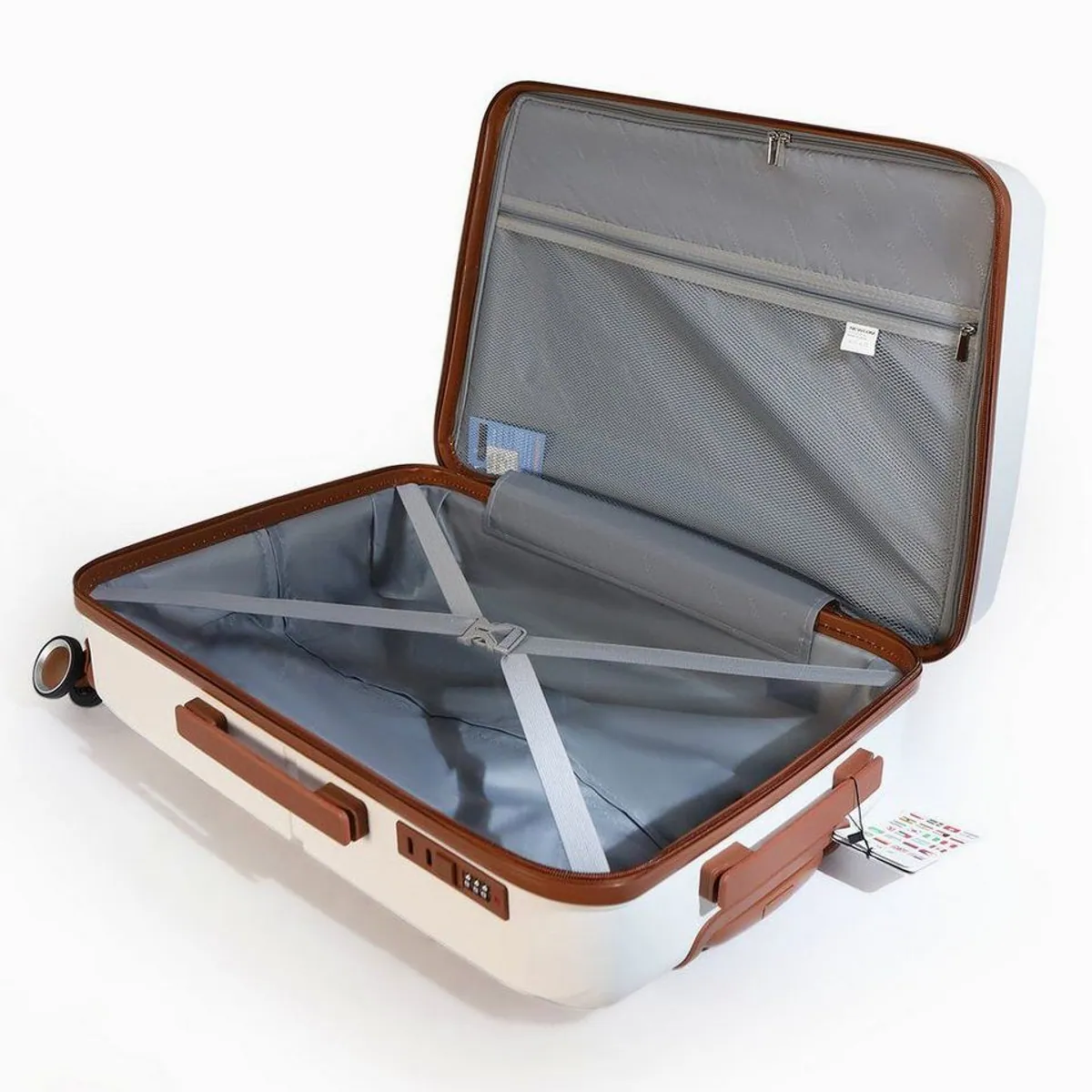 NEWCOM Hartschalen-Trolley Set, 3 Koffer in Weiß, 4 Rollen, Zahlenschloss 5