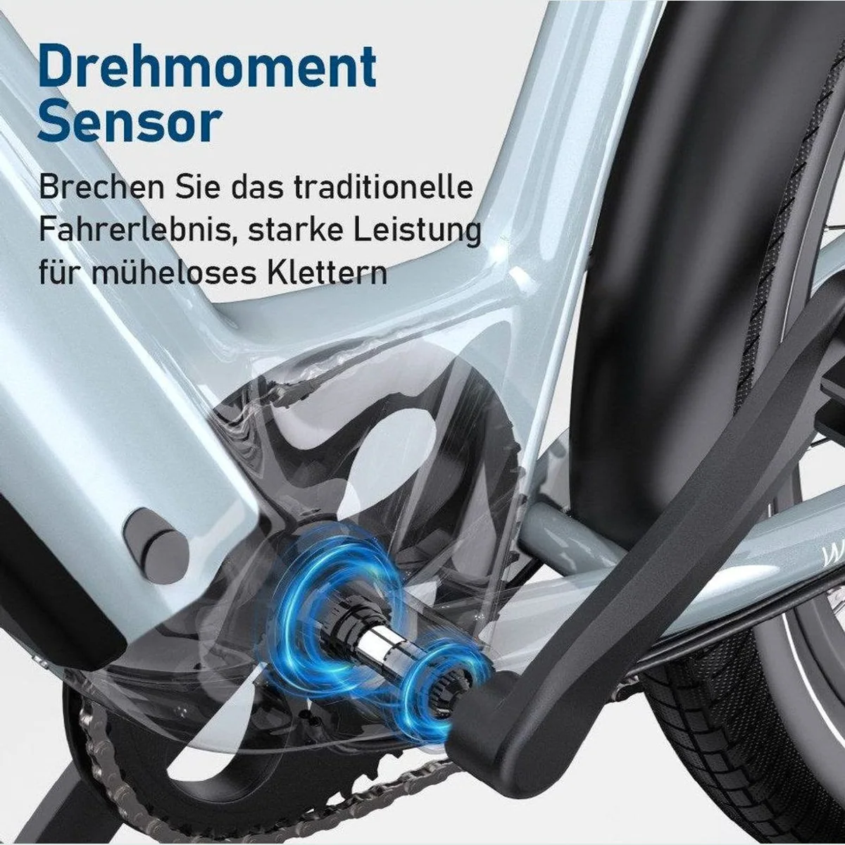 Onesport E-Bike Cityrad, 120 km Reichweite, 7-Gang Shimano — 250 W Heckmotor, hydraulische Bremsen, Smartphone-Steuerung 4