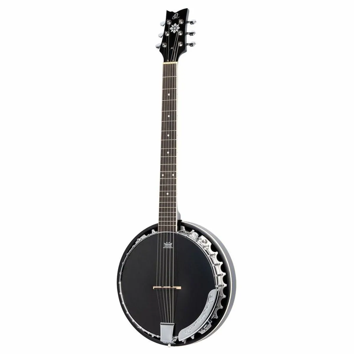 Ortega OBJE350/6-SBK-L Lefthand Banjo, 6 Saiten, Mahagoni-Korpus, mit Tonabnehmer