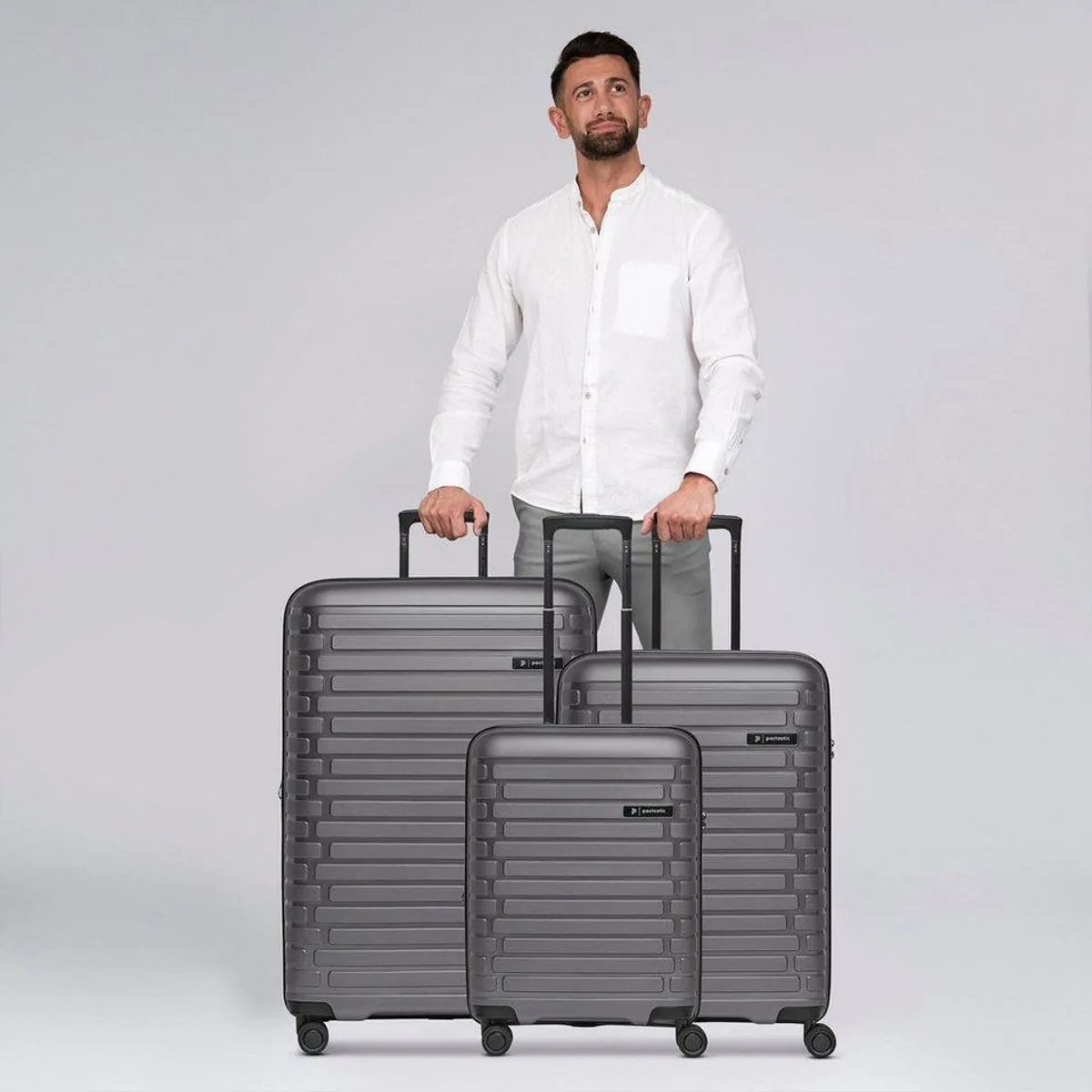 Pactastic Trolleyset Collection 04, 4 Rollen, 3-teilig, Polypropylen 2