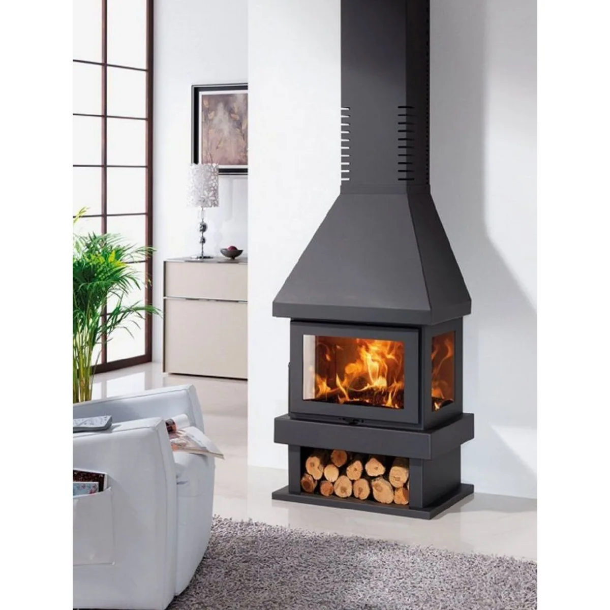 Panadero Kaminofen Canada, 8 kW, hohe Effizienz, modernes Design, geprüft nach EN16510