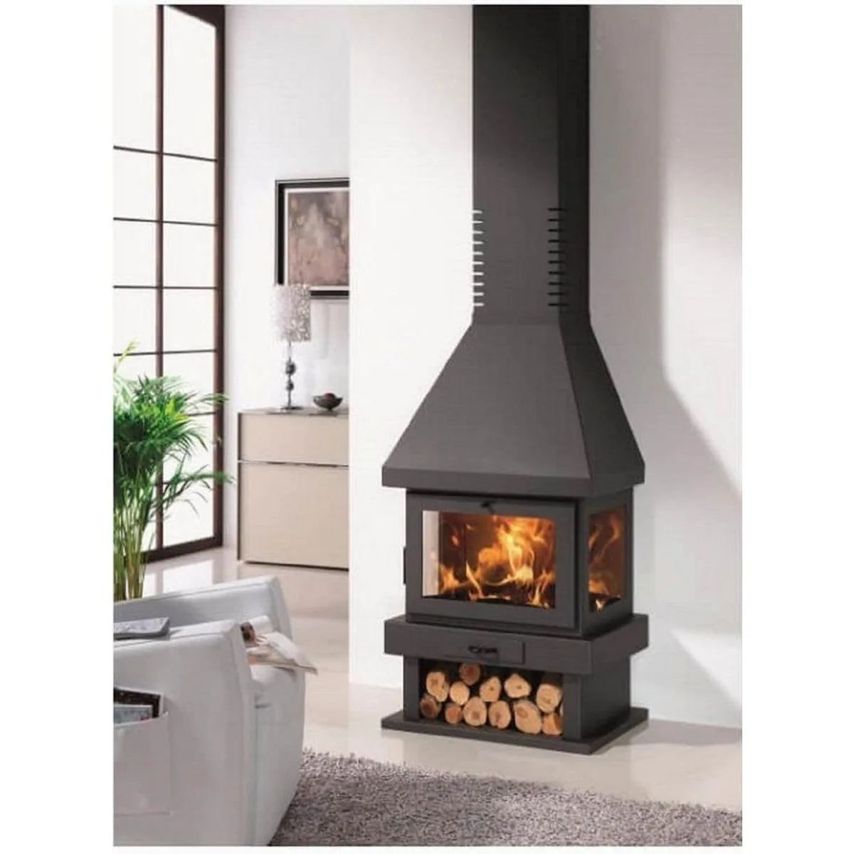 Panadero Kaminofen Canada, 8 kW, hohe Effizienz, modernes Design, geprüft nach EN16510 2