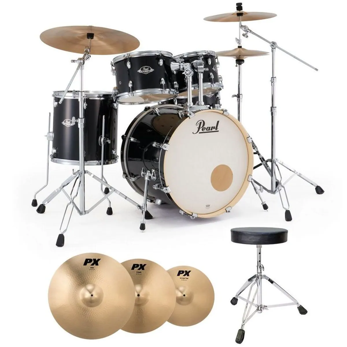 Pearl Export EXX705NBR-C31 Schlagzeugset, inkl. Hocker, Hardware & Becken