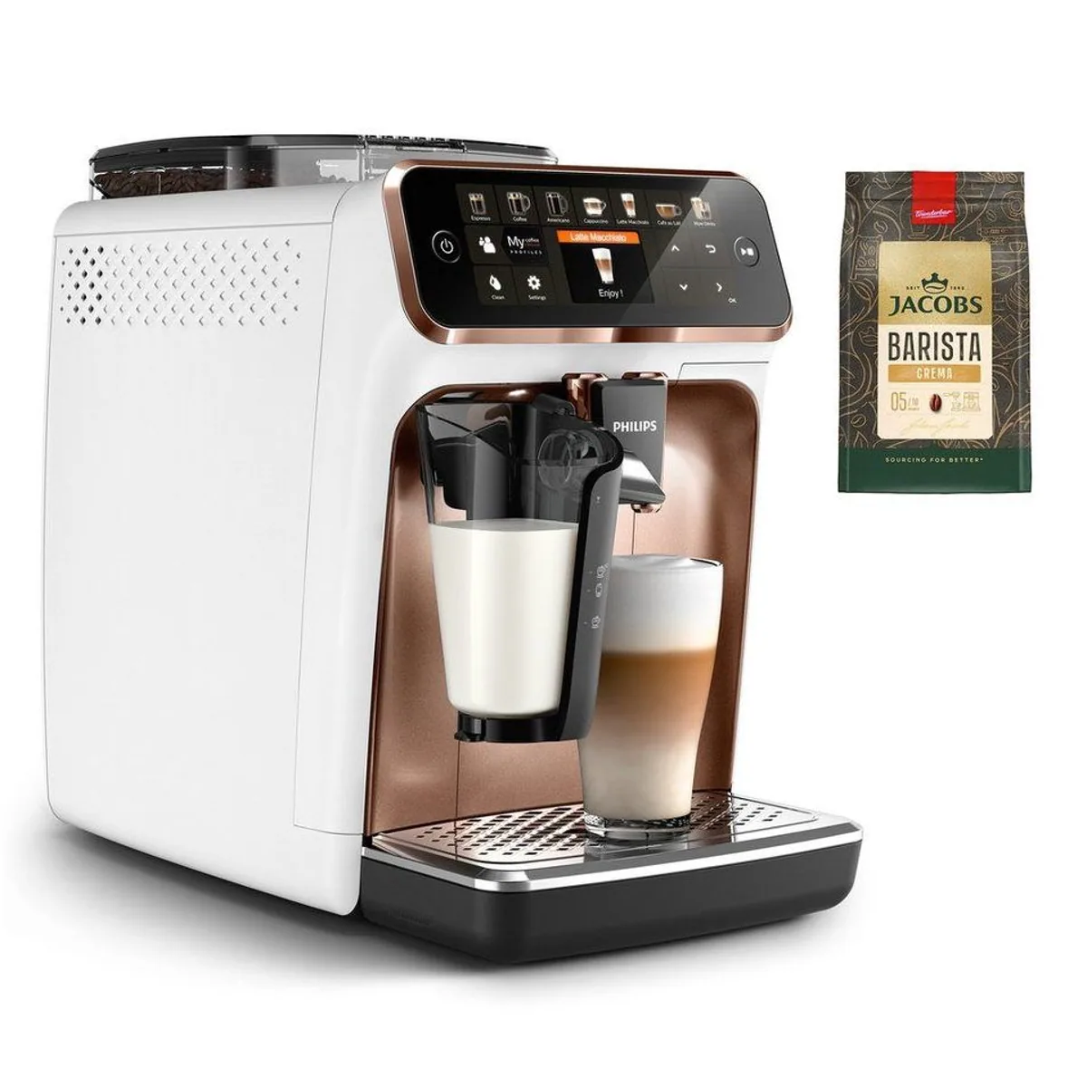 Philips Kaffeevollautomat EP5443/70 5400 Series, 12 Kaffeespezialitäten, LatteGo Milchsystem