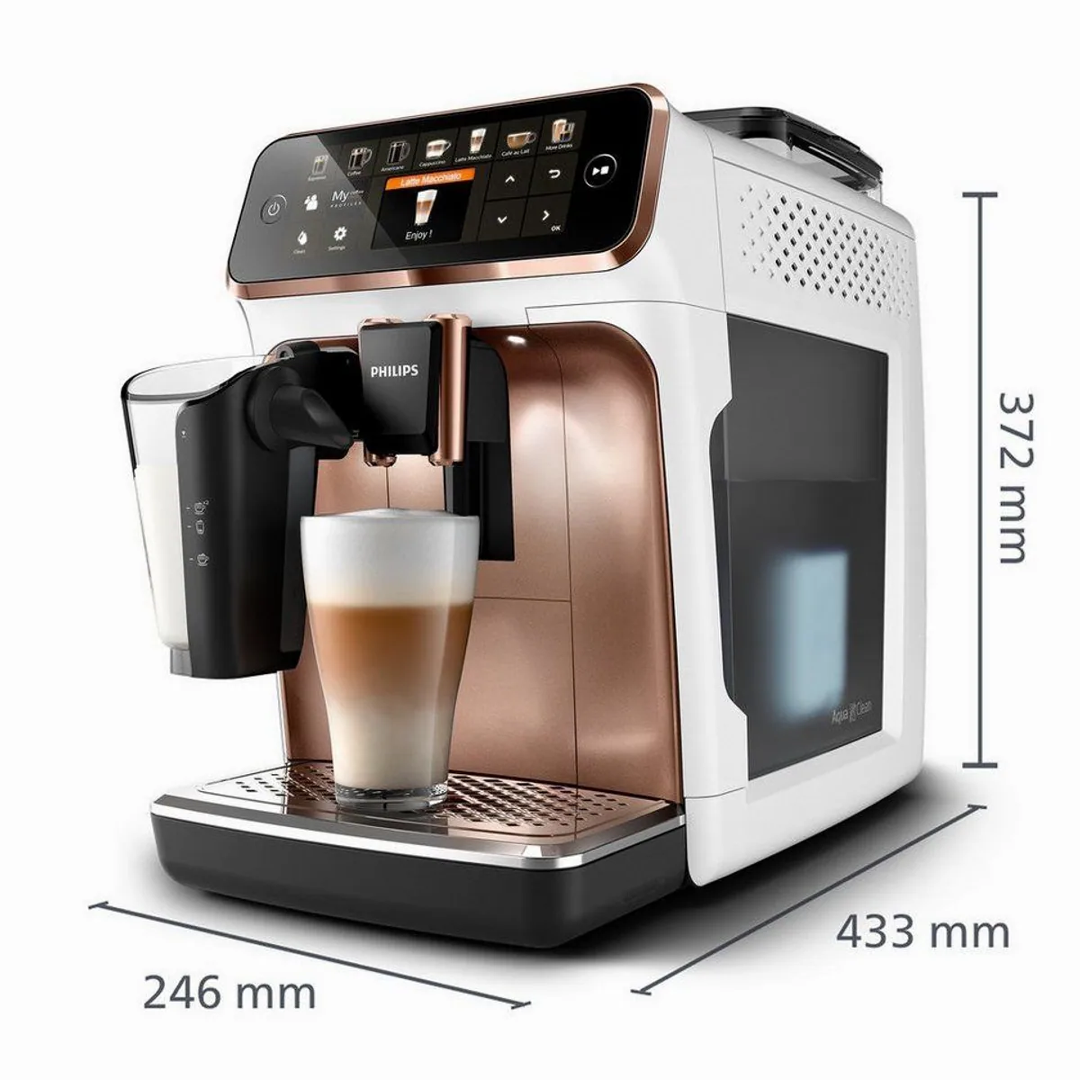 Philips Kaffeevollautomat EP5443/70 5400 Series, 12 Kaffeespezialitäten, LatteGo Milchsystem 4
