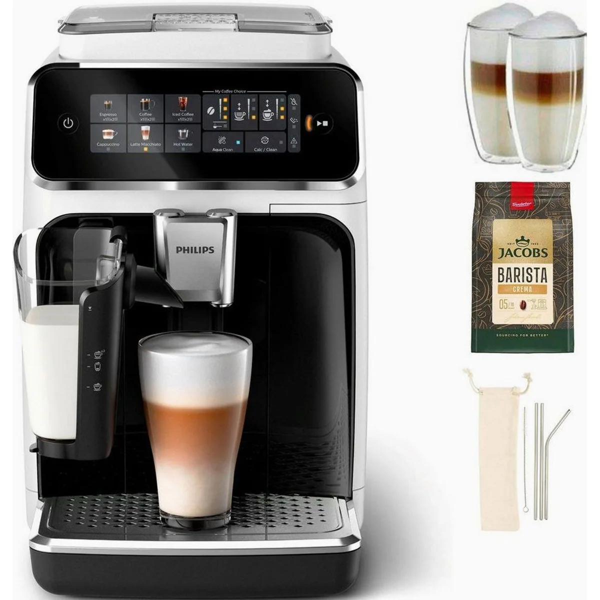 Philips 3300 Series Kaffeevollautomat, 6 Getränke, LatteGo-Milchsystem, SilentBrew Technologie