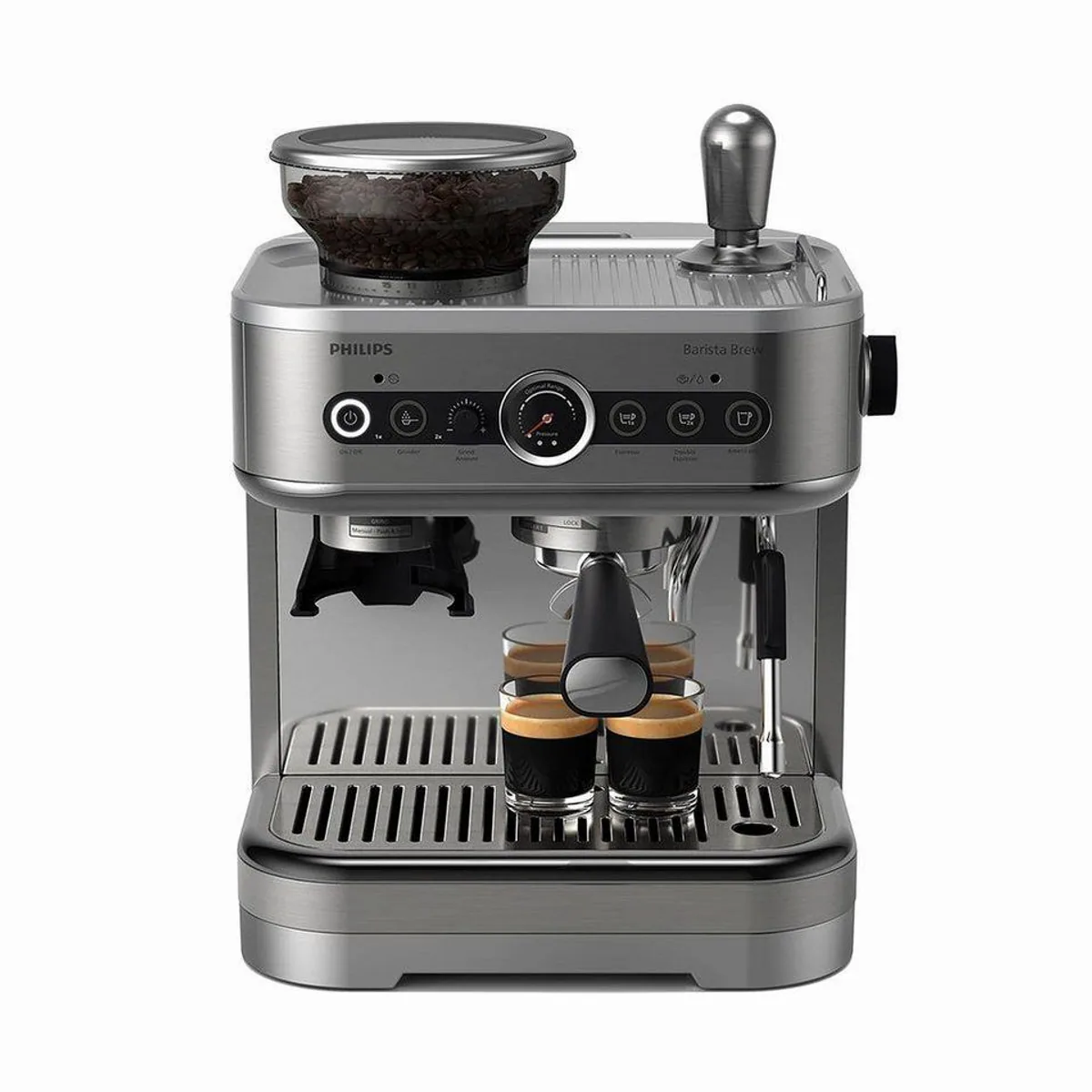 Philips PSA3218/01 Espressomaschine, halbautomatisch, Edelstahl-Siebträger, Americano-Funktion