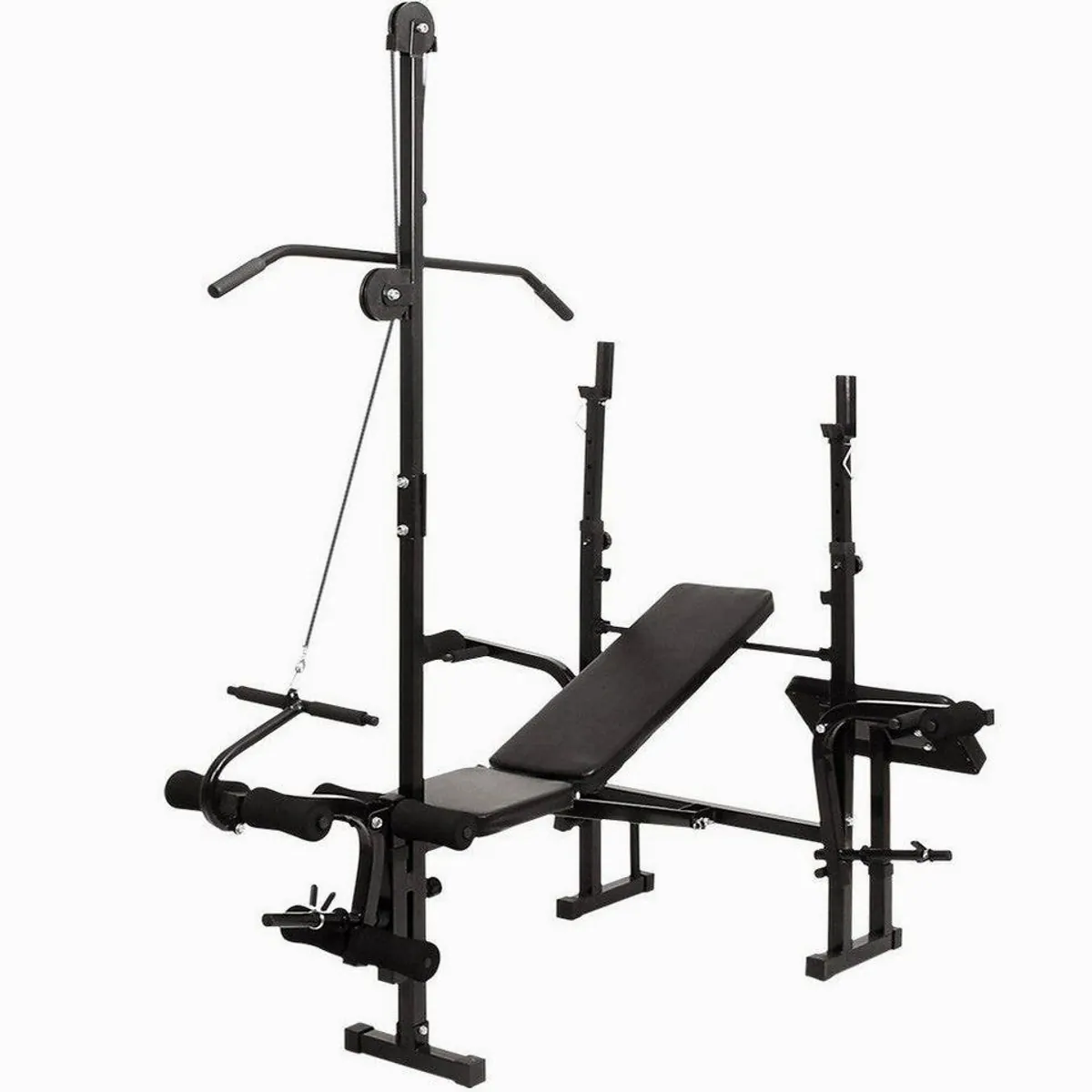 Physionics Kraftstation Hantelbank Multi, 5-in-1 Station, verstellbare Rückenlehne, hohe Belastbarkeit