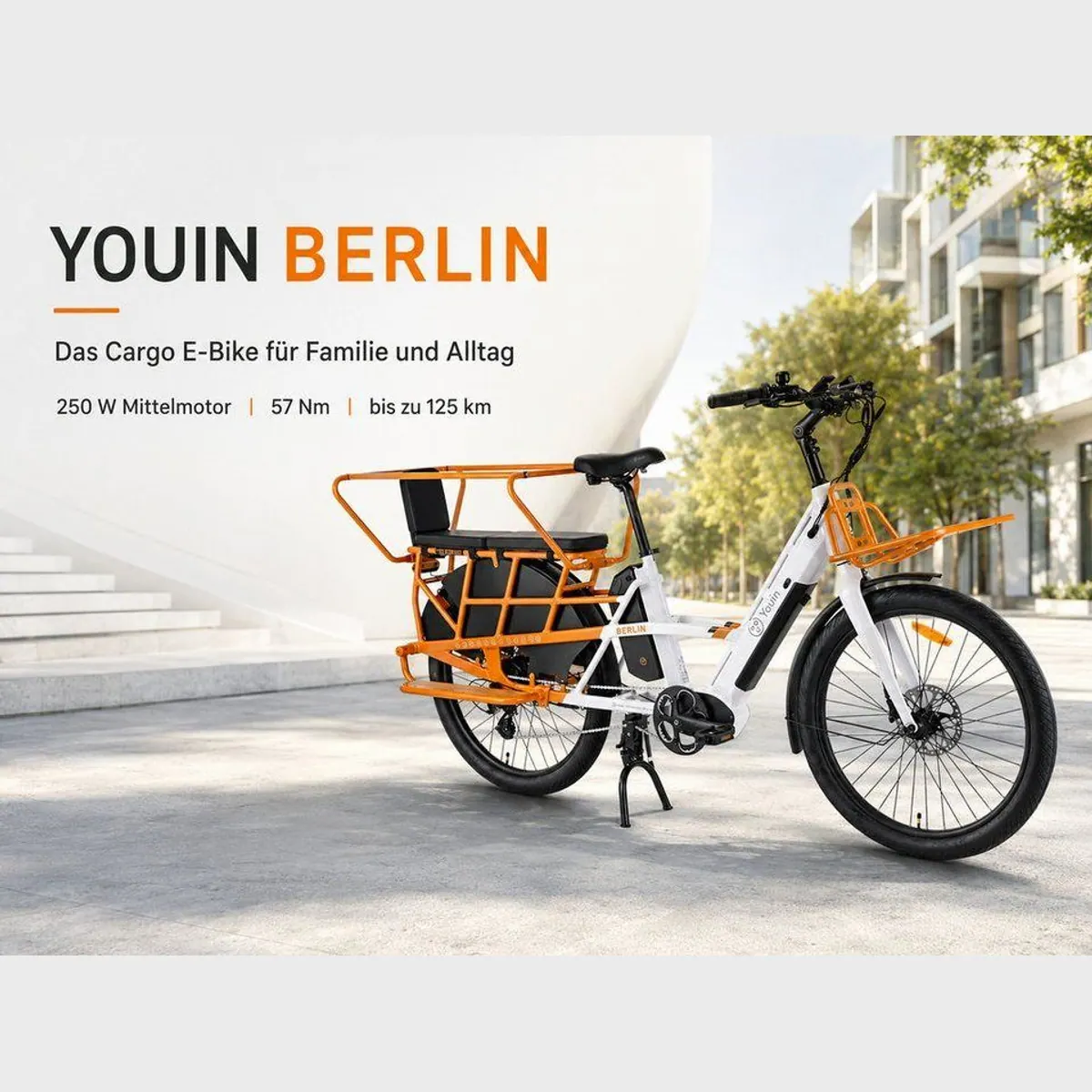 PixelPilot E-Bike Lasten-E-Bike, 250 W Mittelmotor, Dual-Akku 998 Wh, bis 125 km 2