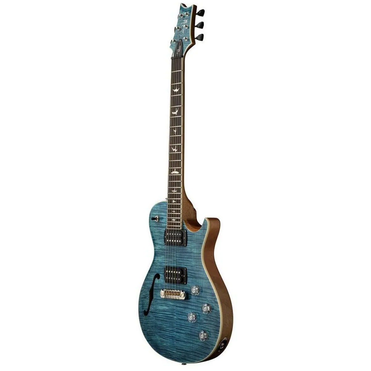 PRS SE Zach Myers E-Gitarre, Semi-Hollow, Mahagoni-Korpus, hochglänzend in Myers Blue 3