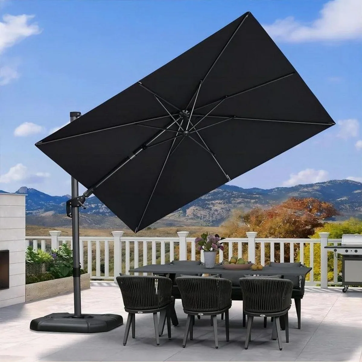 PURPLE LEAF Ampelschirm, 300x200 cm, UV50+, 360° Drehung 3