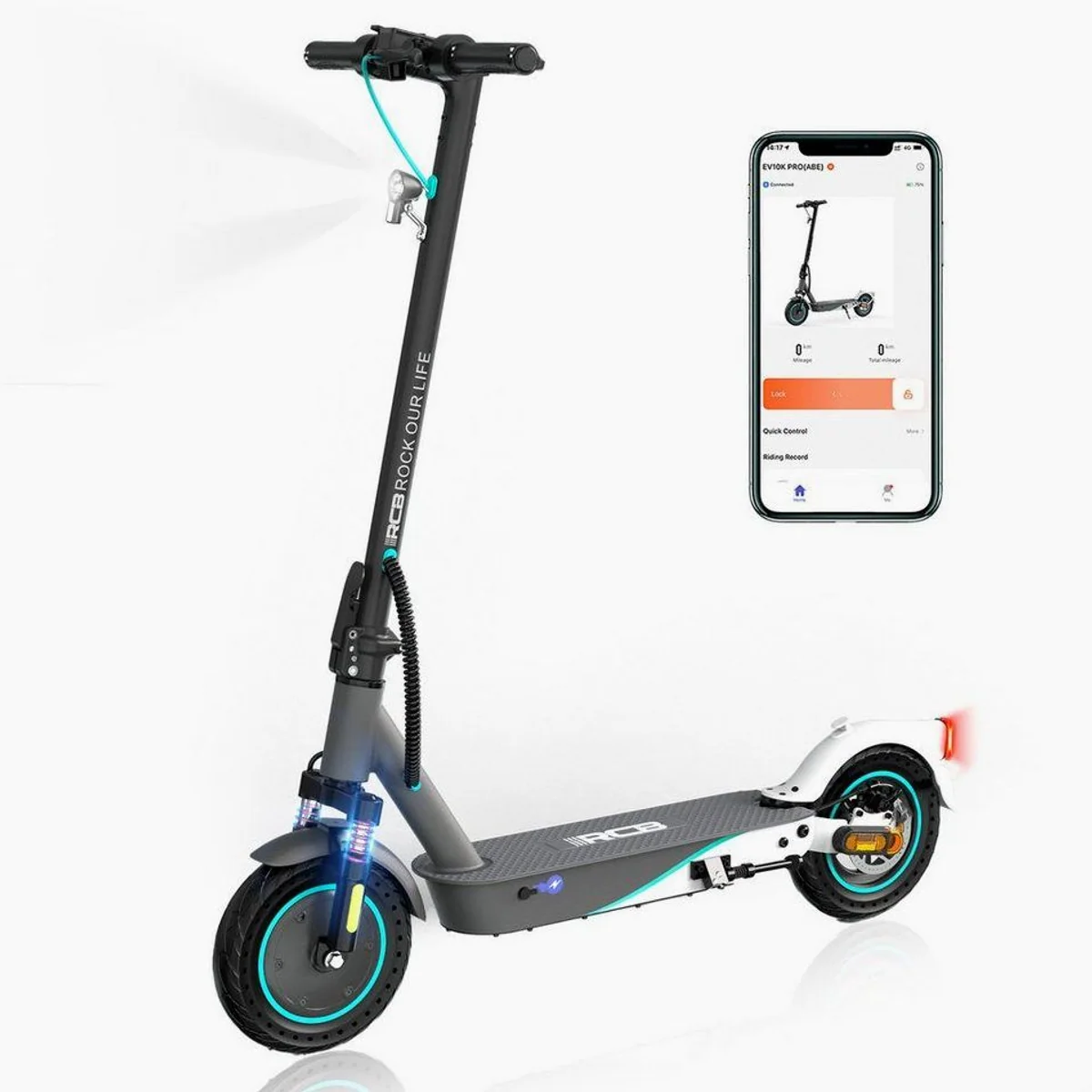 RCB E-Scooter EV10KP, Straßenzulassung, APP-Steuerung, starke Leistung
