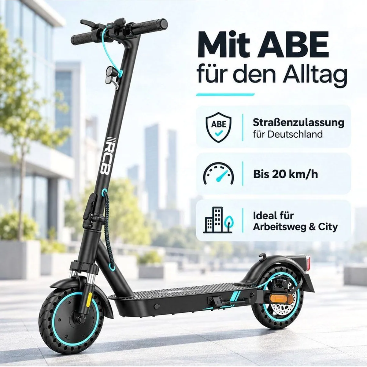 RCB EV85F E-Scooter, 400W Motor, 30 km Reichweite, APP-Funktion, faltbar 5