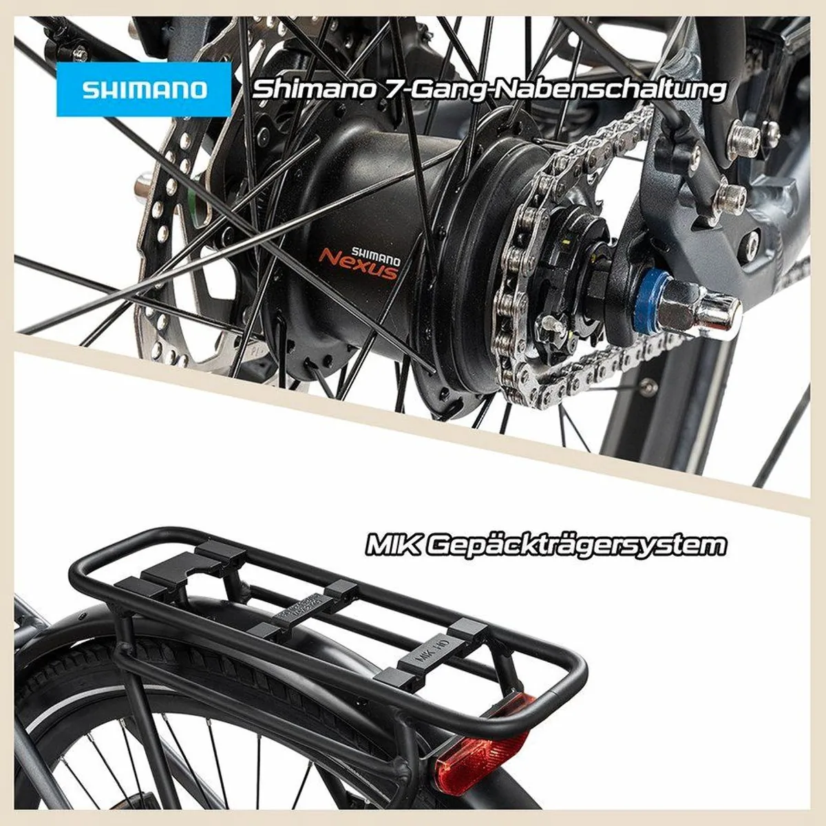 REX Commuter+ E-Bike, 28 Zoll, 7-Gang-Nabenschaltung, Mittelmotor, 120 km Reichweite 5