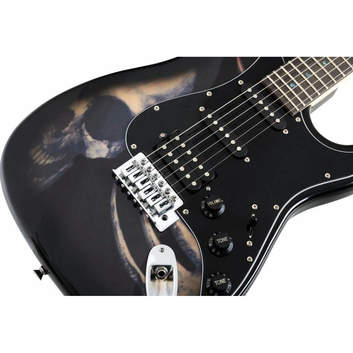 Rocktile Pro ST60-SK E-Gitarre, auffälliges Skull-Design, vielseitige HSS-Bestückung 4