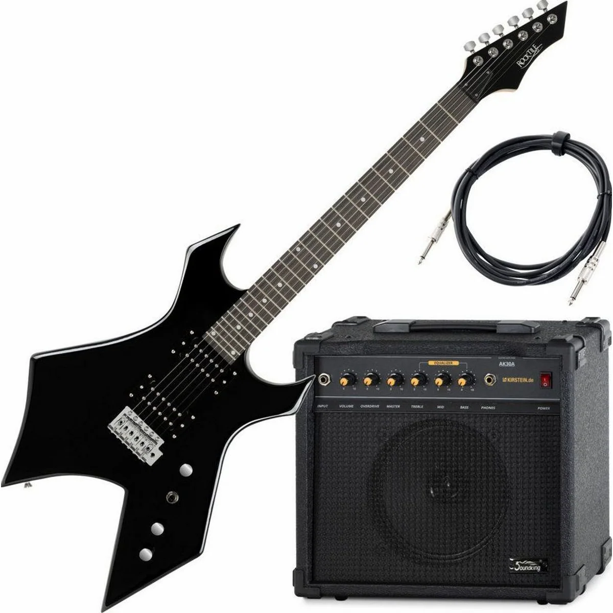Rocktile Warhead E-Gitarre Set, 2 Humbucker, AK30A Combo-Verstärker