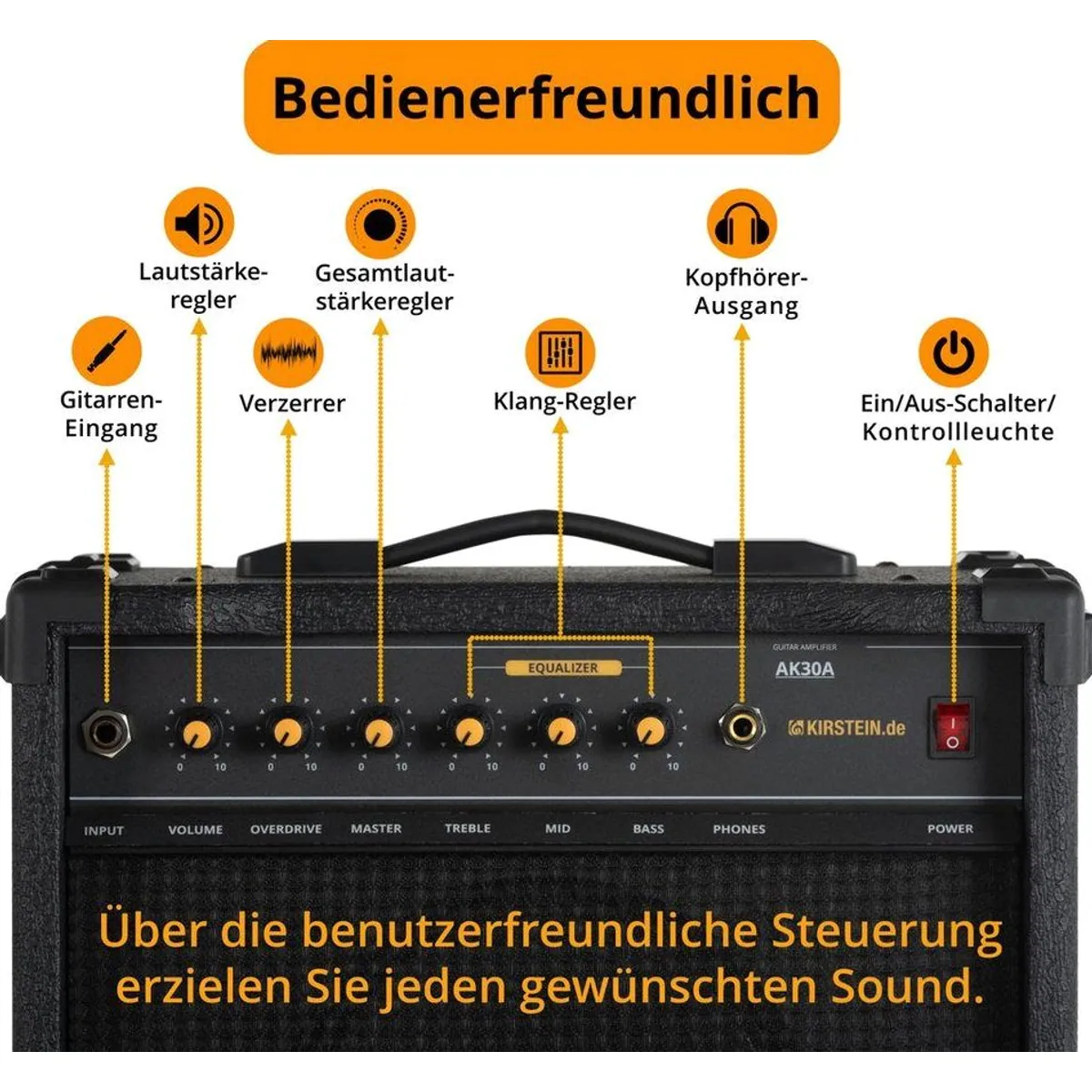 Rocktile Warhead E-Gitarre Set, 2 Humbucker, AK30A Combo-Verstärker 5