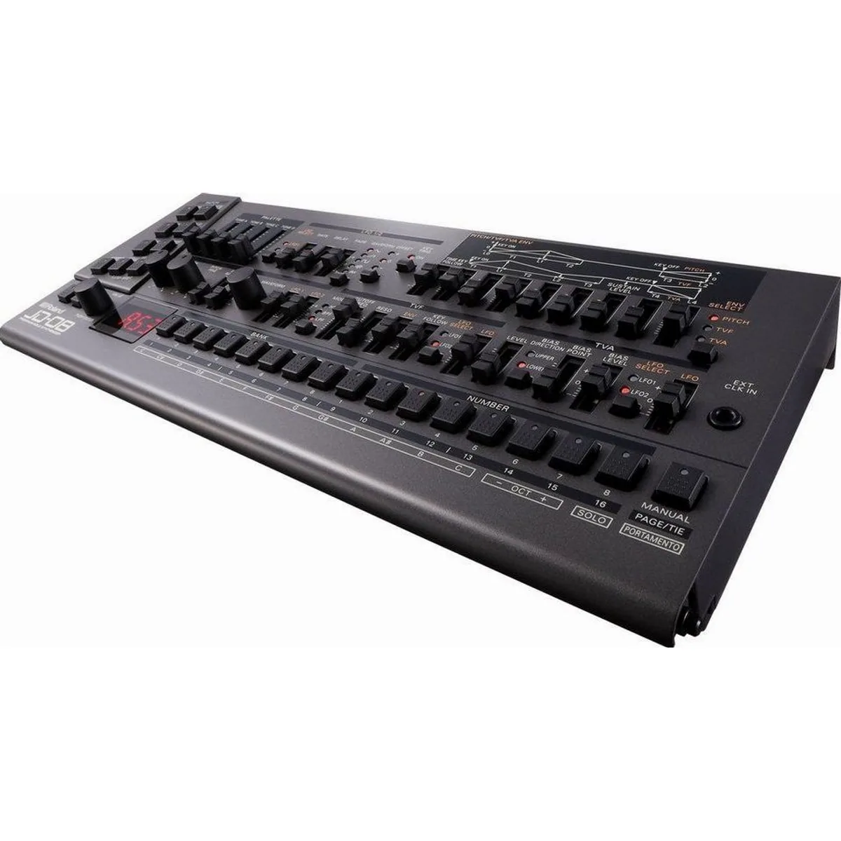 Roland JD-08 Synthesizer, authentischer Sound, erweiterte Polyphonie, kompakte Bauweise 4