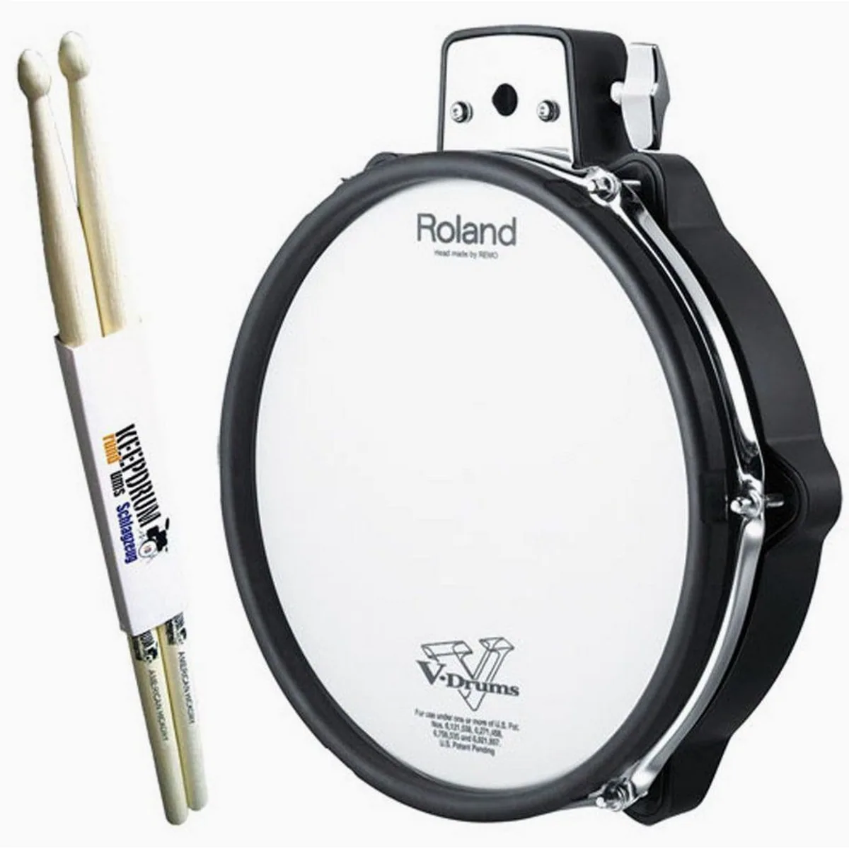 Roland PDX-100 V-Drum Pad, 10 Zoll, 2-Zonen Mesh Head, inkl. Drumsticks