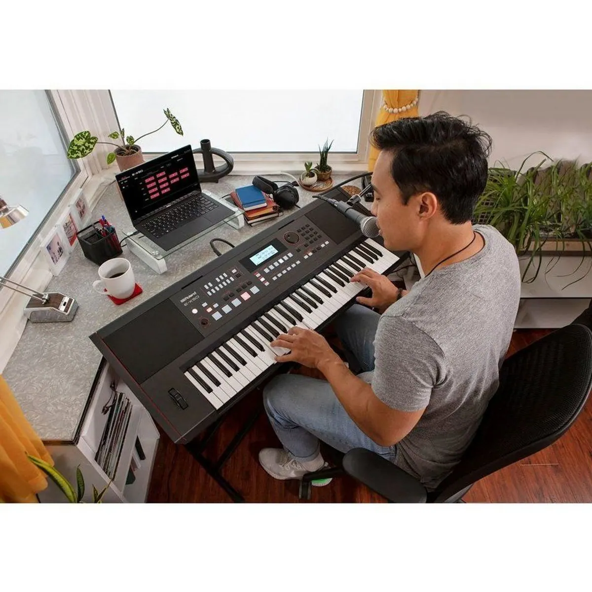 Roland E-X50 Entertainment Keyboard, vielseitige Sounds, Bluetooth Audio, Notenleuchte 4