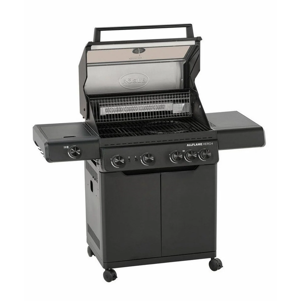 RÖSLE Gasgrill ALLFLAME Hero 4, 4 HEATSPIRE-Brenner, PRIMEZONE, BACKBURNER 2