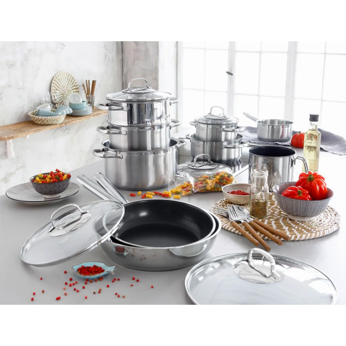 Rösle Topf-Set ELEGANCE, 14-tlg., Edelstahl 18/10, induktionsgeeignet 2
