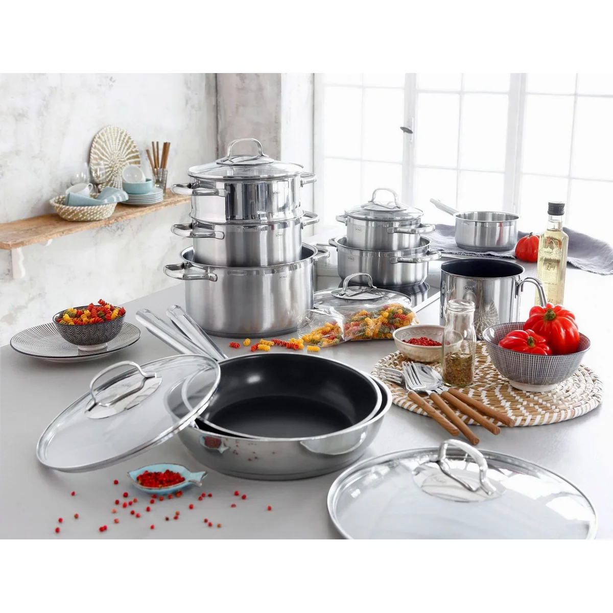 Rösle Topf-Set ELEGANCE, 14-tlg., Edelstahl 18/10, induktionsgeeignet 3